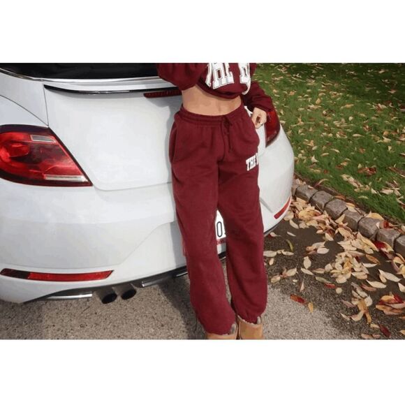 The Bar Maroon Varsity Sweatpants - Picture 1 of 3